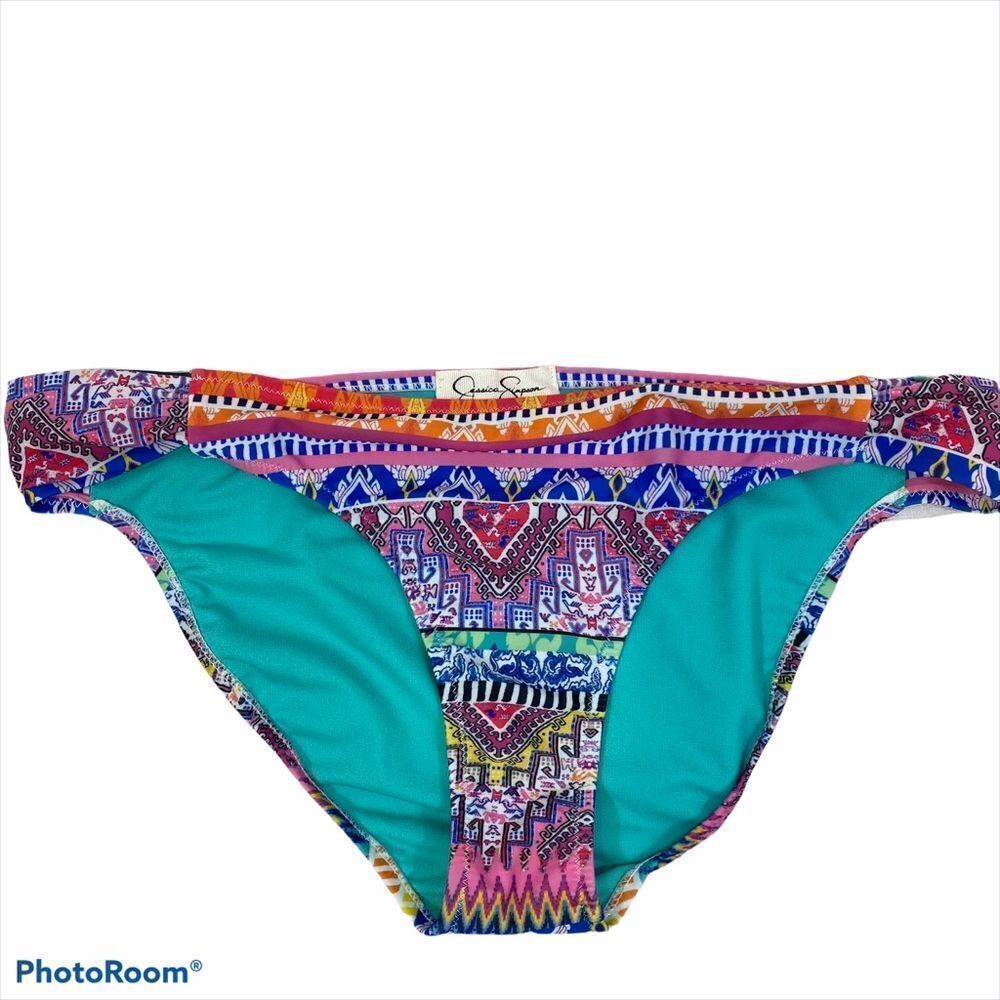 Jessica Simpson Multicolored Bikini Bottom Large - Picture 2 of 8